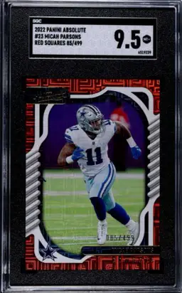 2022 Panini Absolute Red Squares Micah Parsons /499 SGC 9.5