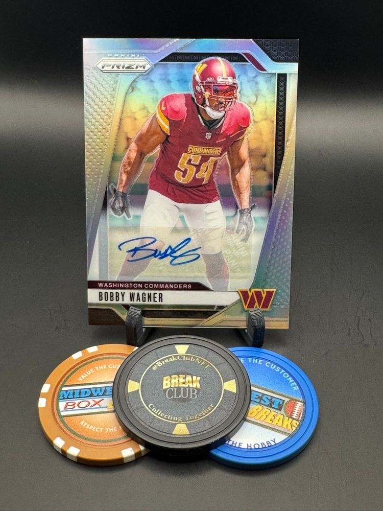 Bobby Wagner Silver Auto 2024 Prizm Washington Commanders