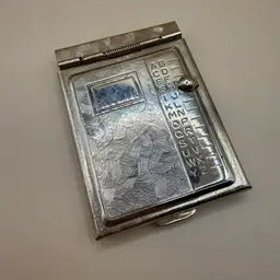 Gold Tone Brushed Finish 1950s American Made Mini Slider Phone Dex Case 2.5”