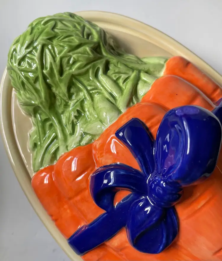 #01 Pfaltzgraff Ceramic Serving Bowl Dish. Carrots. Easter. Spring Vegetables