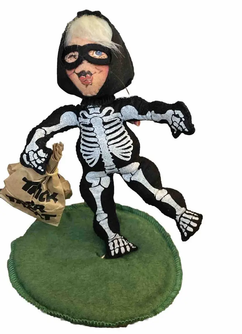 Annalee Halloween Trick Or Treat Skeleton Costume Doll Vintage 1991 Mobiltee