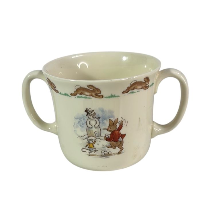 Royal Doulton Bunnykins Fine Bone China Sippy Cup 3.5” x 3” x 5”