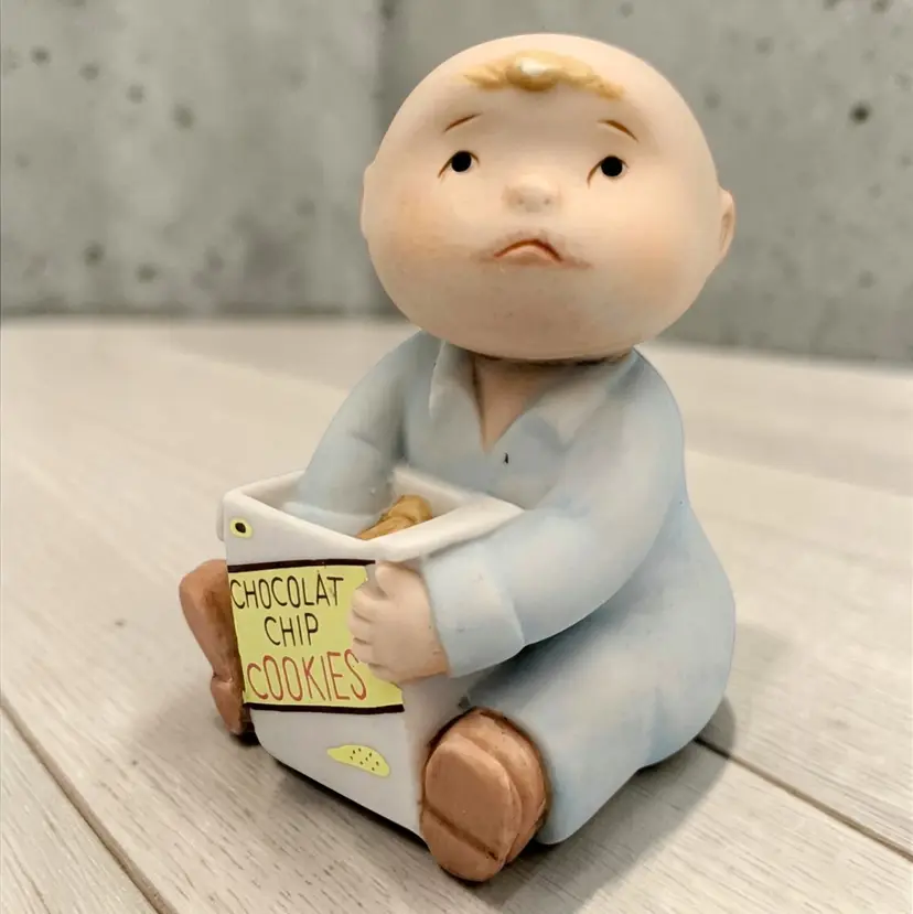 Family Circus Figurine "Could I Plead Insanity?" Porcelain Bisque Chocolate Chip