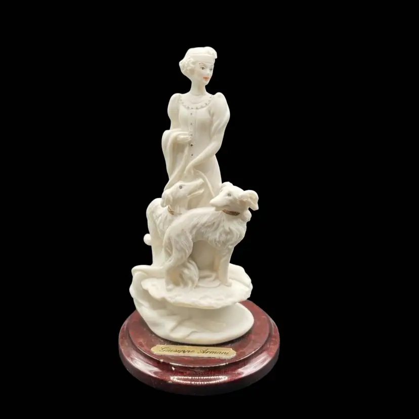Capodimonte Giuseppe Armani #361F Lady with Dogs Hounds Figurine Italy