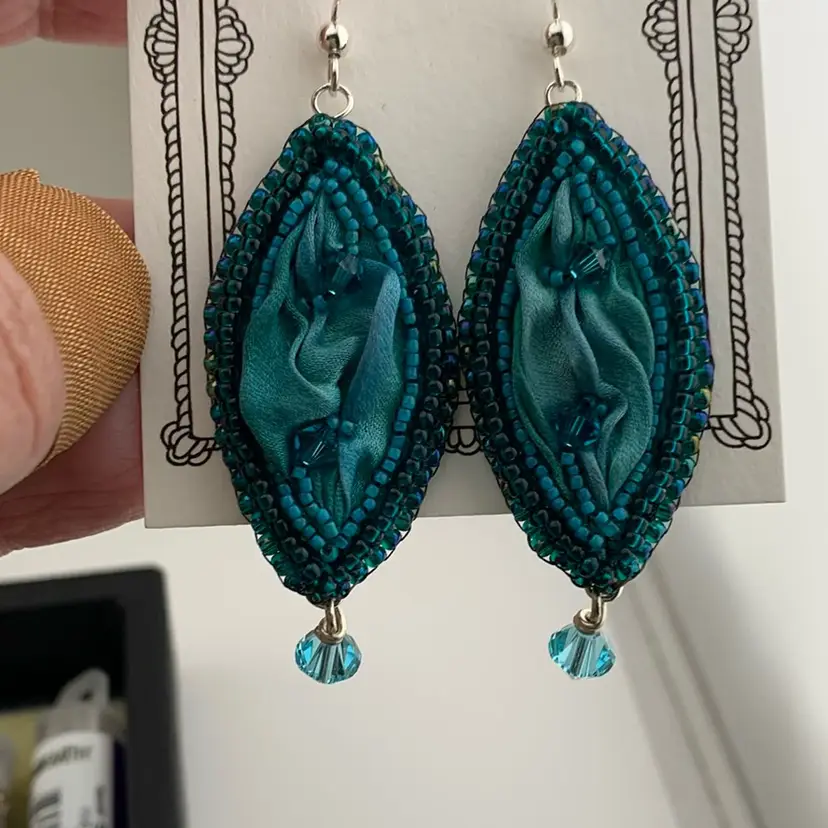 Bead Embroidery Earrings