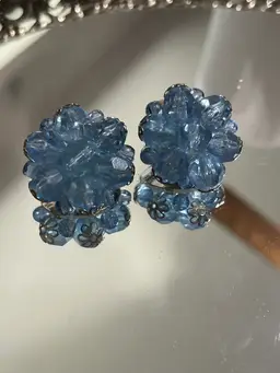 Blue cluster Earrings