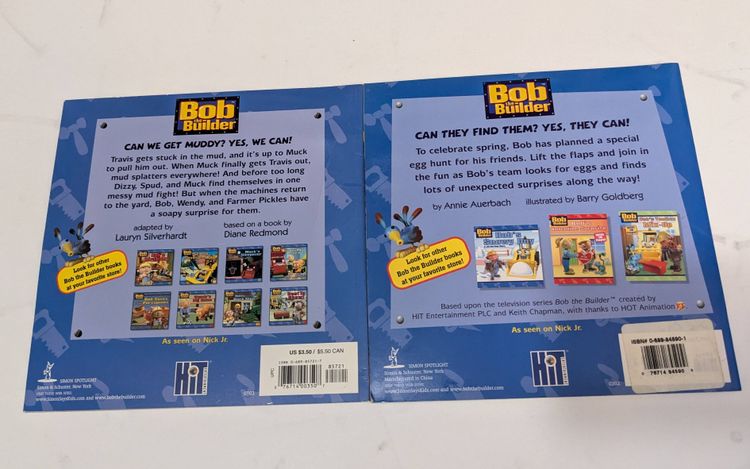 Bob the Builder 2 Book Lot - Muck's Muddy Day, Bob's Egg Hunt