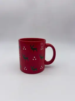 Vintage Waechtersbach Christmas Reindeer and Snow 10oz Coffee Mug West Germany