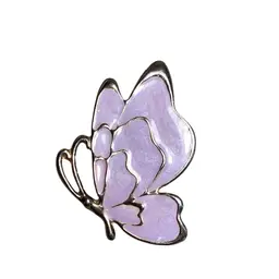 Purple Enamel Butterfly Brooch 2” X 1.5”