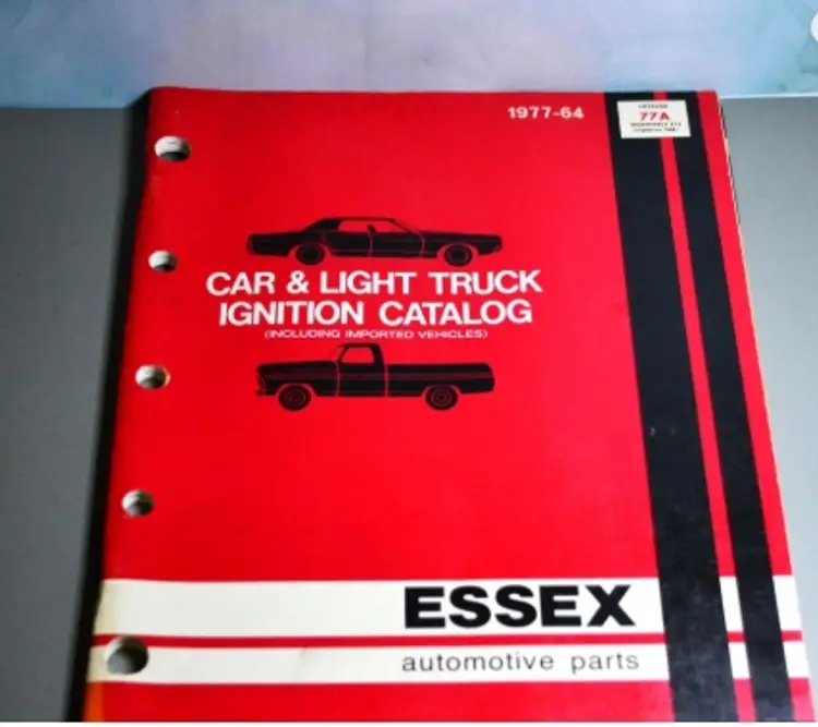 Vintage Car Parts Book Essex Automotive Parts Car And Light Truck Ignition Catalog 1977-1964 Reference Restoration