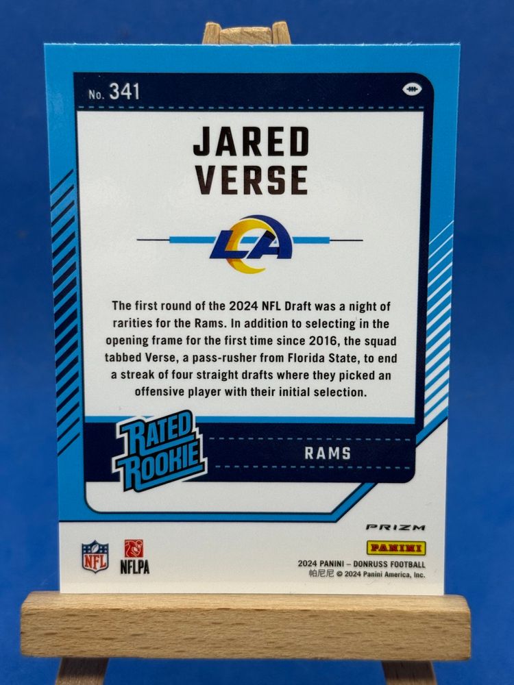 2024 Optic Jared Verse RC #341 Blue Scope Los Angeles Rams A37