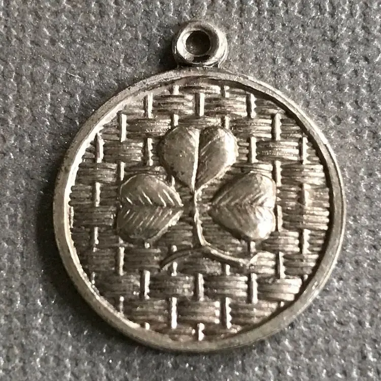 French Art Nouveau Clover Shamrock Bracelet Charm Silver 