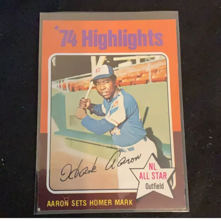 1975 Topps #1 Hank Aaron 74 Highlights