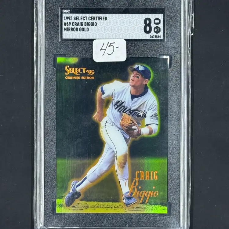 1995 Select Certified #69 Craig Biggio Mirror Gold Houston Astros SGC 8