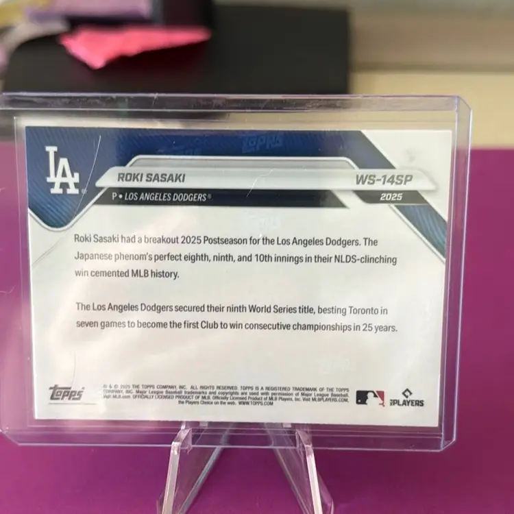 2025 Topps Now Dodgers Team Set Roki Sasaki SP WS14SP