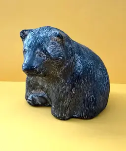 WOLF Original Sculptured Bear Beaver Stone