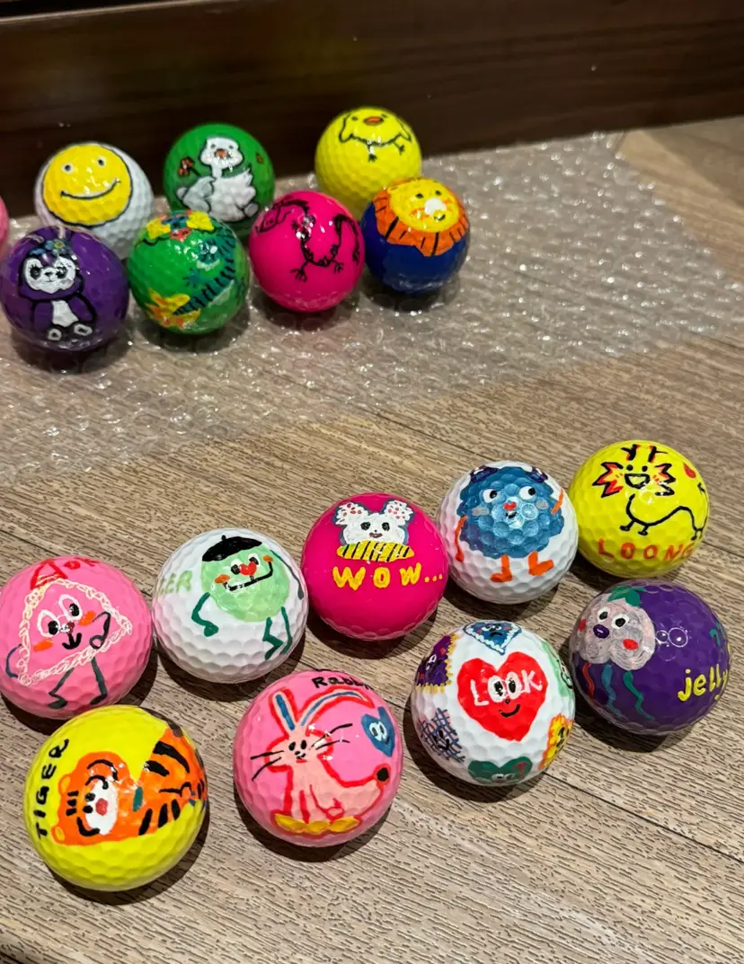 Hand-Painted Cartoon Golf Balls Set
