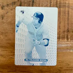 Jackie Bradley Jr (Boston Red Sox) 2013 Topps Finest Baseball Cyan Printing Plate 1/1