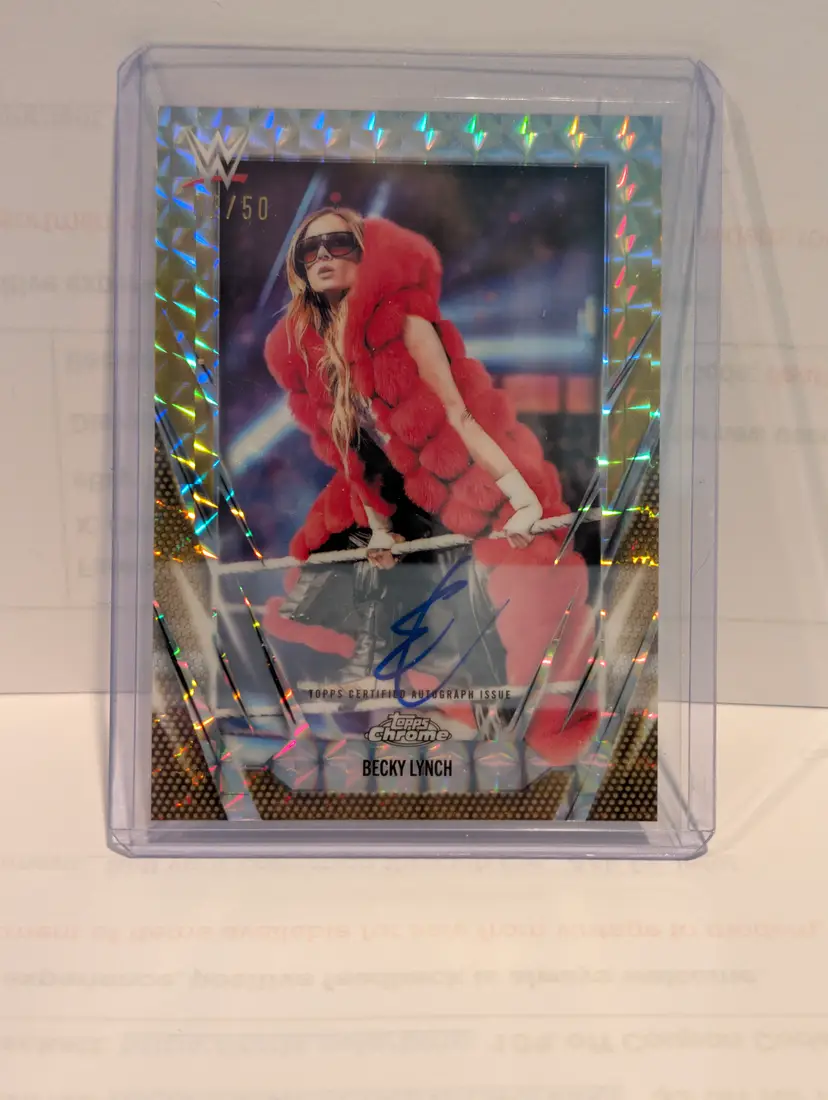 Becky Lynch 2026 Topps Chrome WWE #BCA-BEL Gold Geometric Auto /50 - (A) -