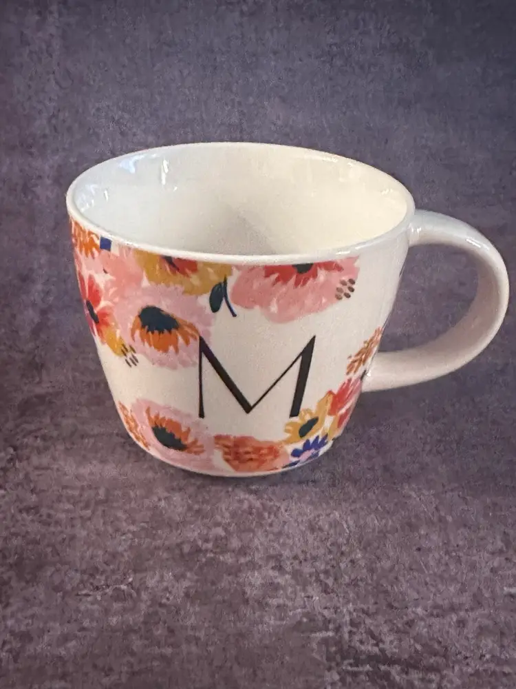 Opalhouse From Target Floral Monogram “M” Mug Coffee Or Tea