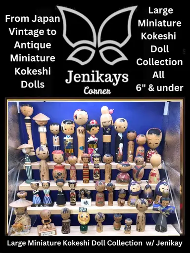 Large Miniature Kokeshi Doll Collection 