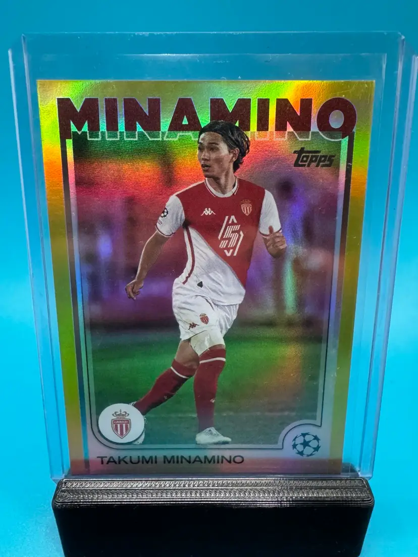 Takumi Minamino Topps UEFA CC Yellow Foilboard /175 Monaco