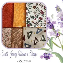 Set Of 6 Assorted Orange Cotton Fabric Large Scrap Bundle