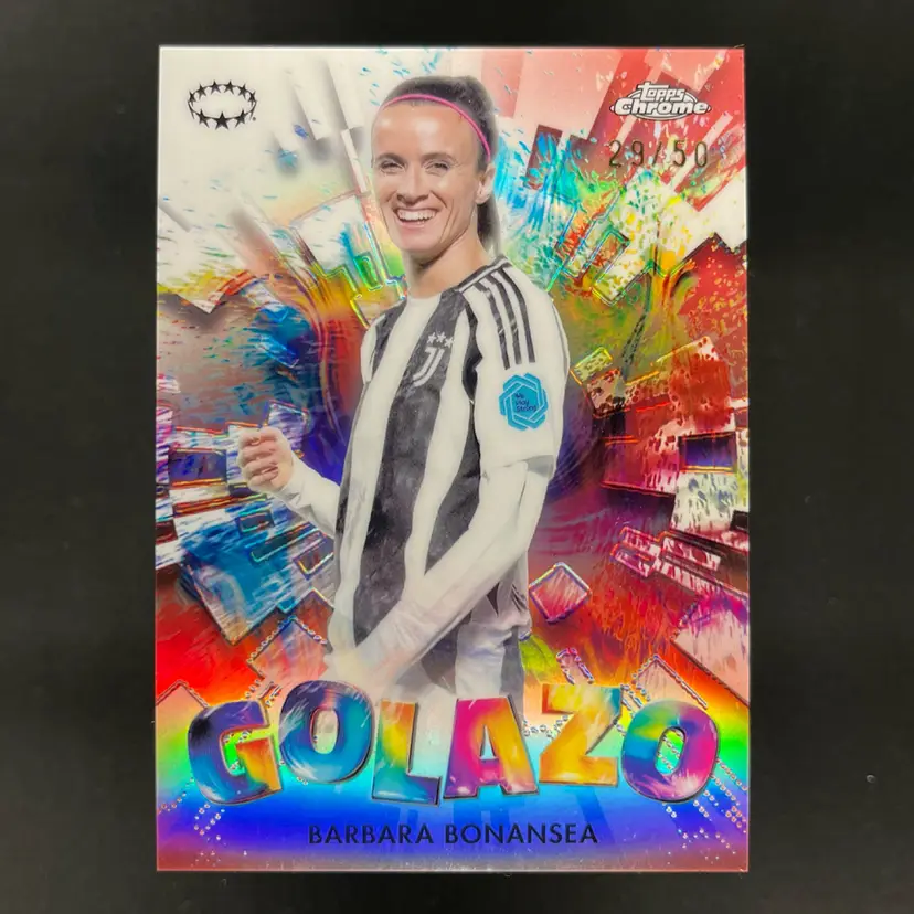 Barbara Bonansea 2024/25 Topps Chrome UWCL Golazo /50 Juventus Soccer Card