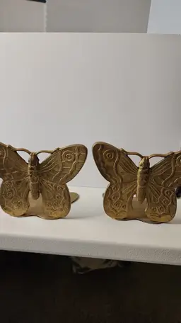 BRASS BUTTERFLY BOOKENDS