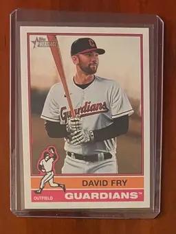 2025 Topps Heritage Wrong Back Error Card David Fry/Brice Turang Card # 402