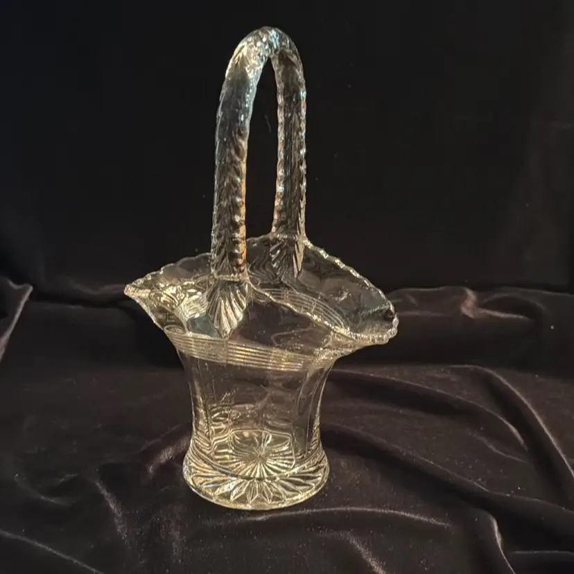 Vintage Pressed Glass Bride's Basket