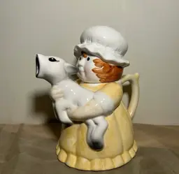 Vintage Lillian Vernon Girl With Her Calf Tea Pot