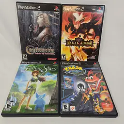 Lot of 4 PlayStation 2 Games – Castlevania, Makai Kingdom, Falling Stars, Crash