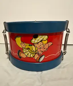 1960’s Ohio Art Tin Toy Drum Nursery Rhymes