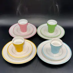 Petite Ceramic Spring Pastel Coffee/Tea Set Of 4