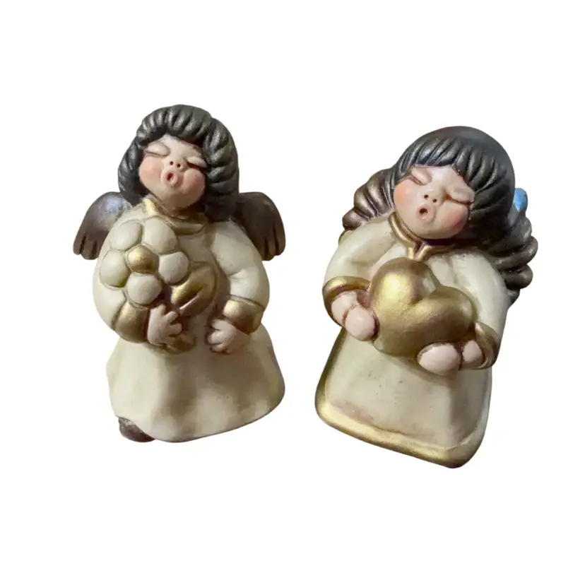 Vintage Italian Angel Figurines (2): Bozner Engel Thun Ceramic