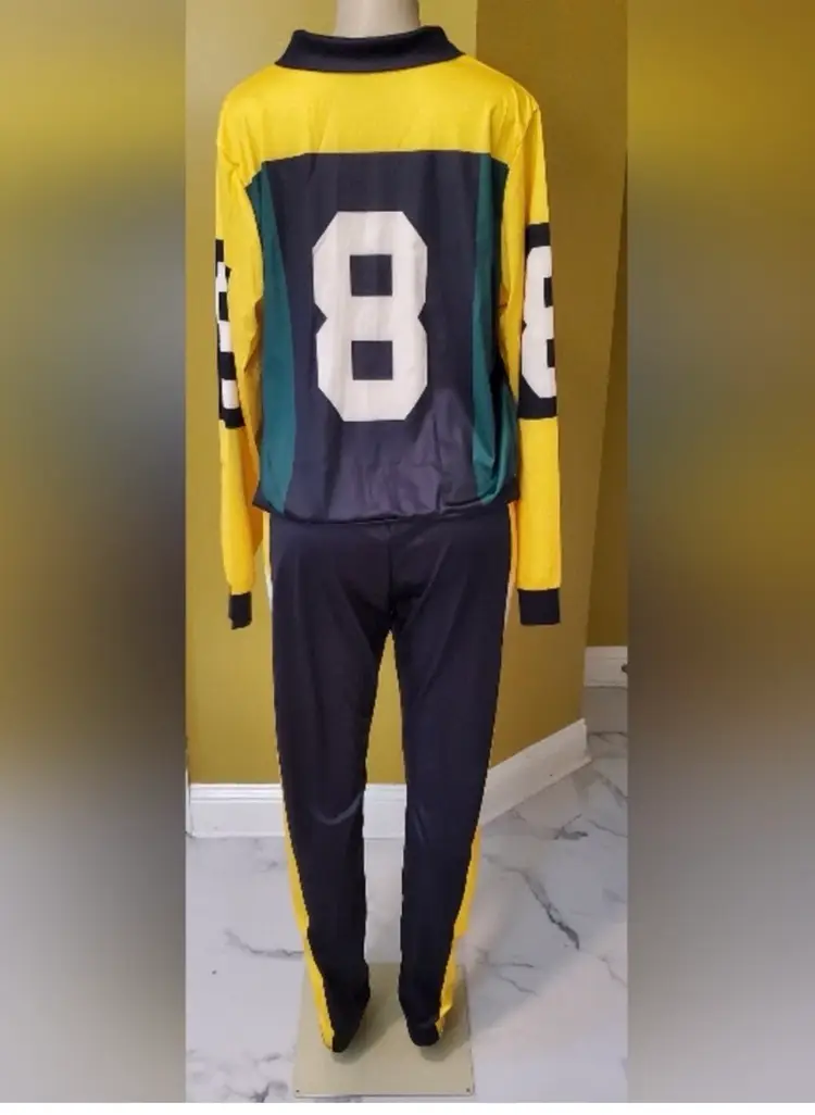 Bold Black and Yellow Color Block Tracksuit