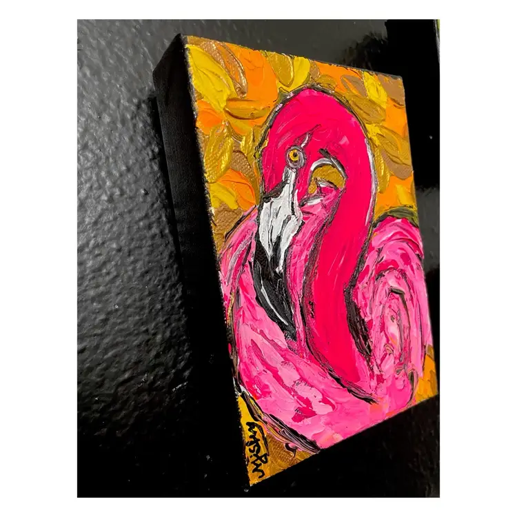 Flo
Original Painting 
On 5”x7”Canvas
Flamingo Art❤️