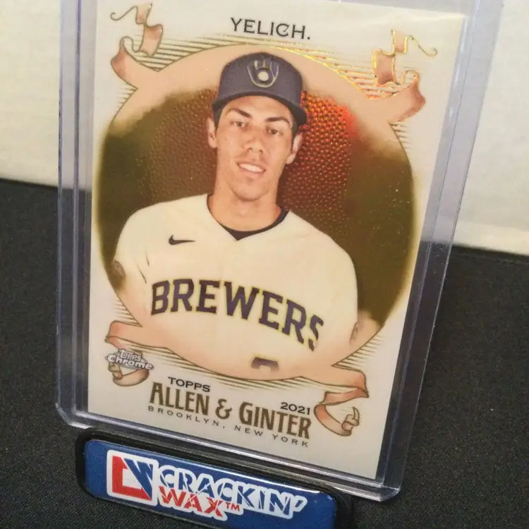 Christian Yelich 2021 Topps Allen & Ginter Chrome Gold Refractor 19/50 Milwaukee Brewers 