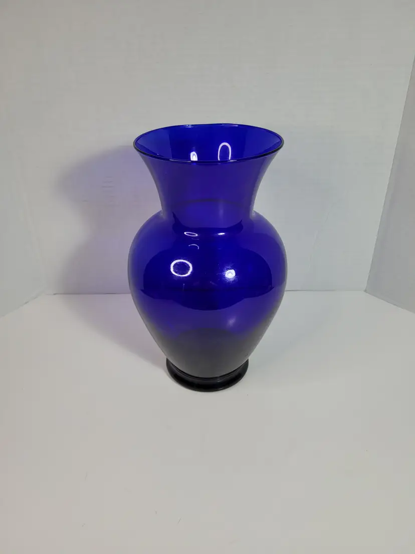 Cobalt Blue Extra Large Vintage Glass Vase Excellent Condition