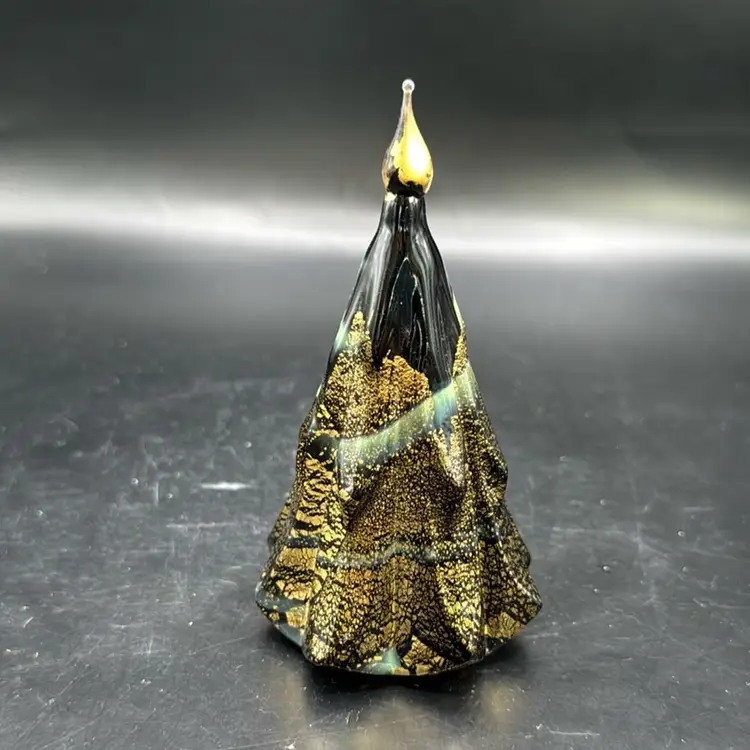 Murano Vetro Artistico Glass Tree Green And Gold