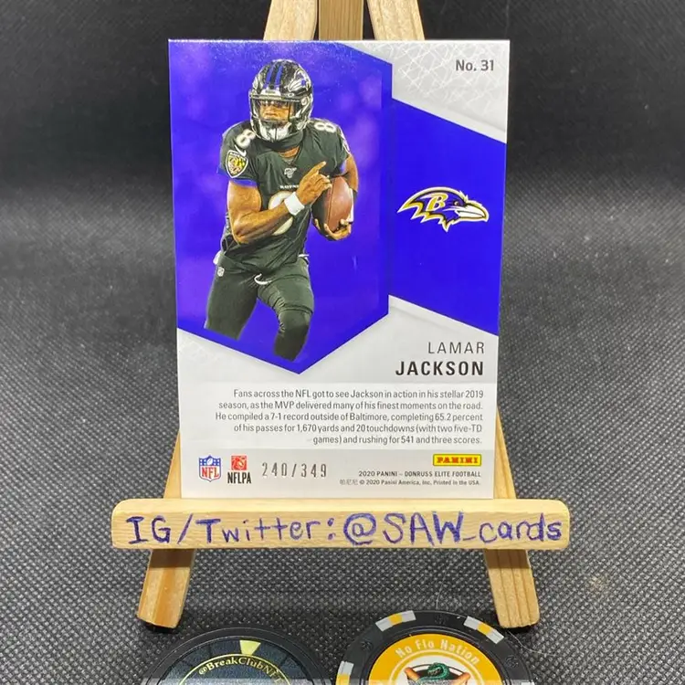 Lamar Jackson 2020 Donruss Elite Spellbound /349 Baltimore Ravens