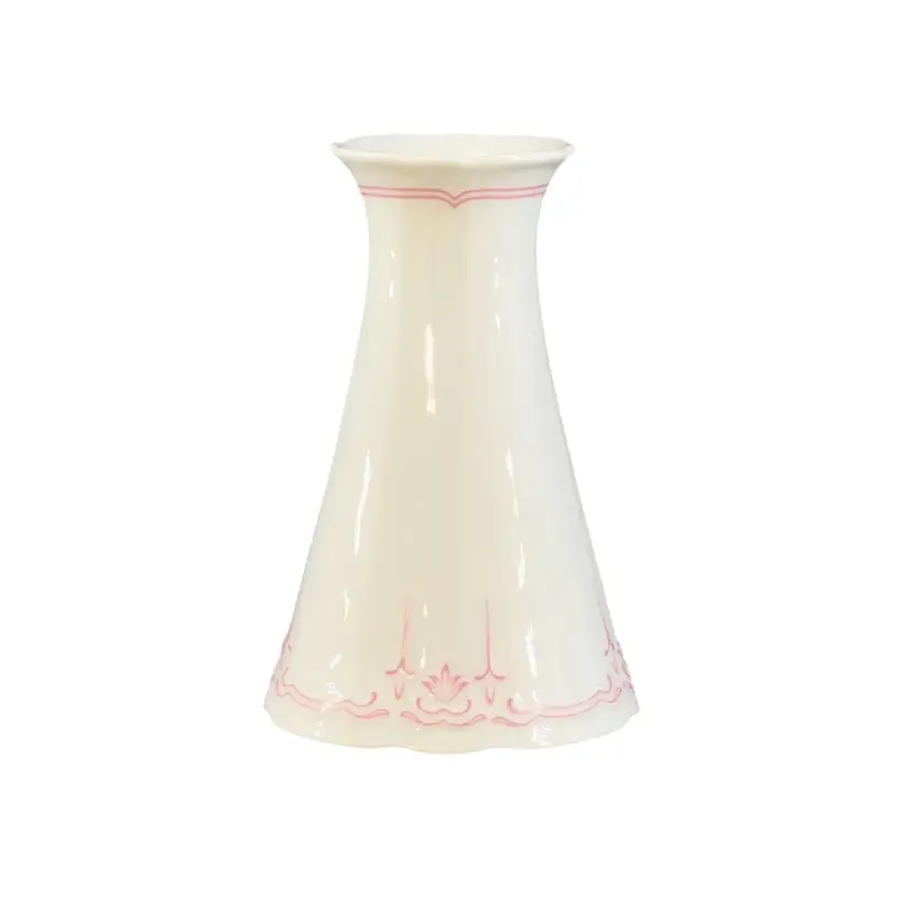 Vintage Porcelain Vase Red Lilly Pattern Julia Collection By Seltmann Weiden Bavaria 1980s