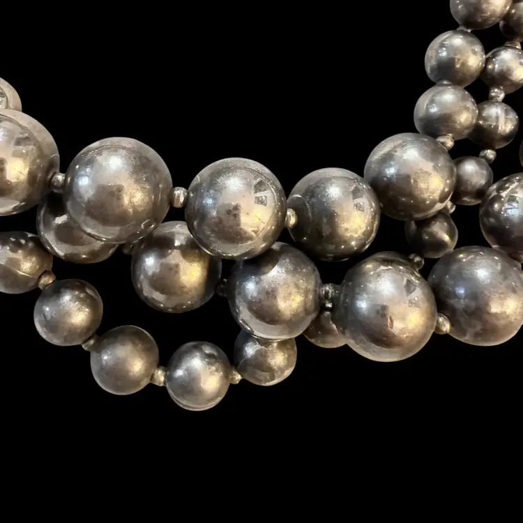 Vintage Carol Duaplaise 3 Strand Metal Necklace 16”