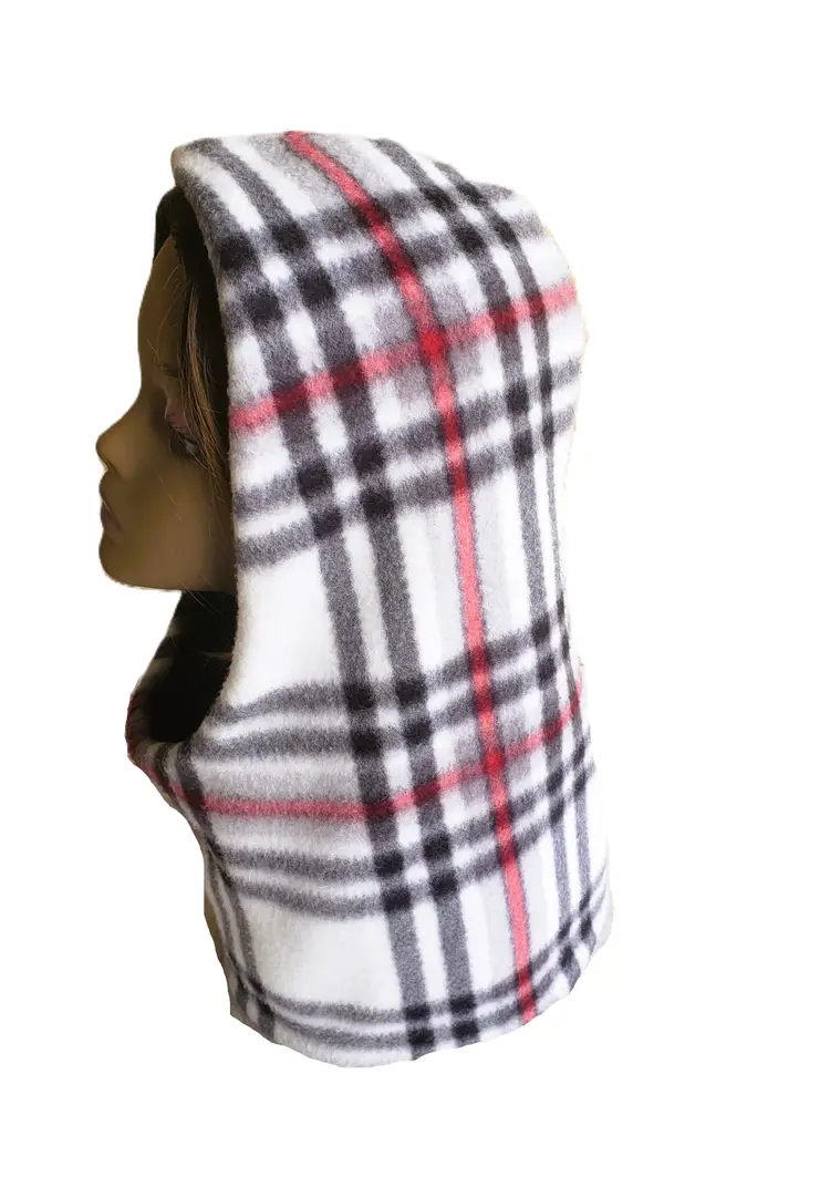 Plaid Fleece Hood