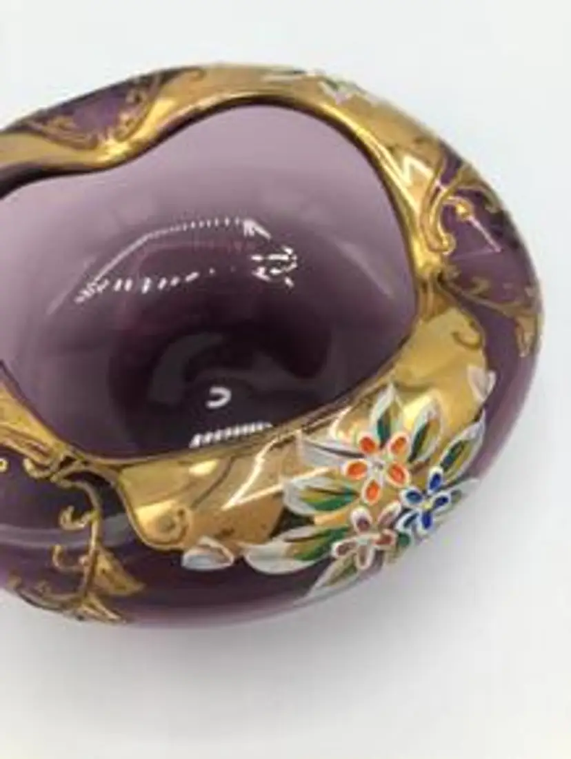 Bohemian glass Amethyst Ashtray