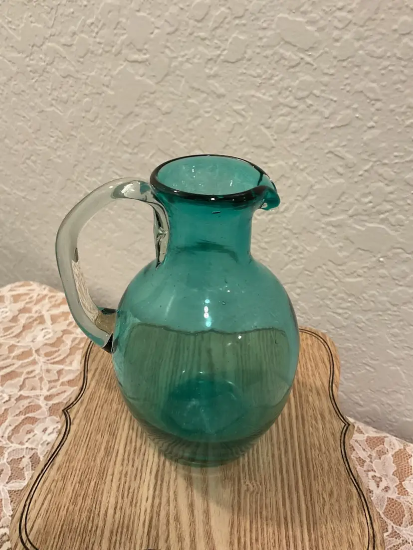 Blenco-style Mexican Blown Glass Pitcher