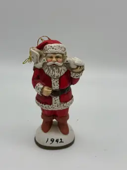 Vintage 1991 Alsan Co - Santa 1942 Ornament - Made In Korea