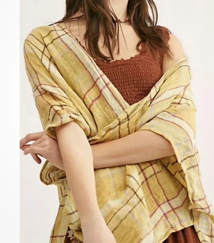 Lot of 23 Free People Reverie linen cotton plaid kimono
