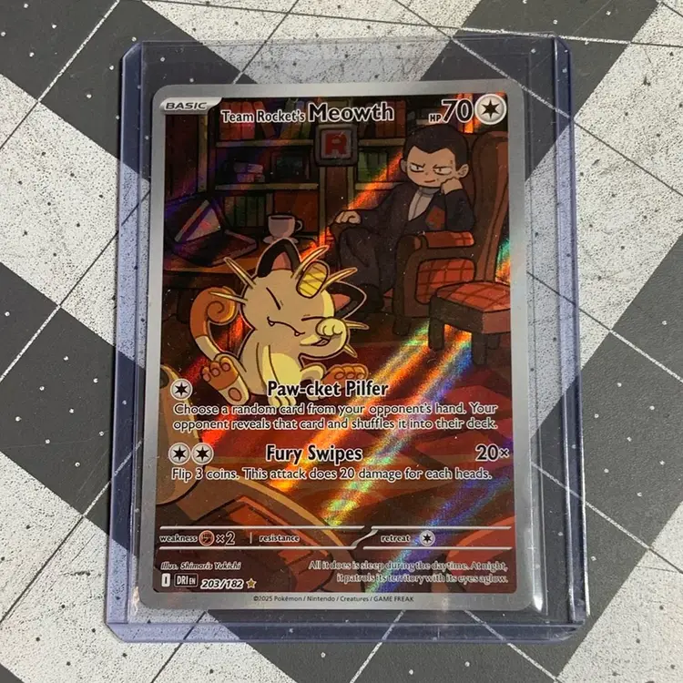 Team Rockets Meowth Art Rare 203/182
